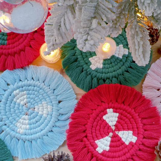 Macrame Christmas Tree Coaster DIY Kit