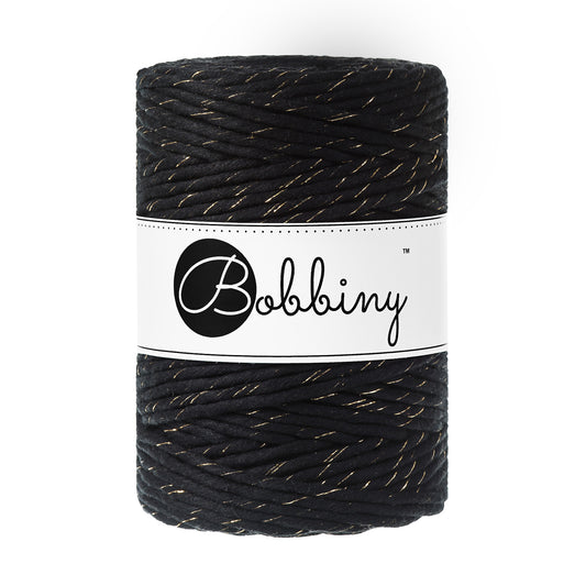 GOLDEN BLACK Macrame cord 5mm