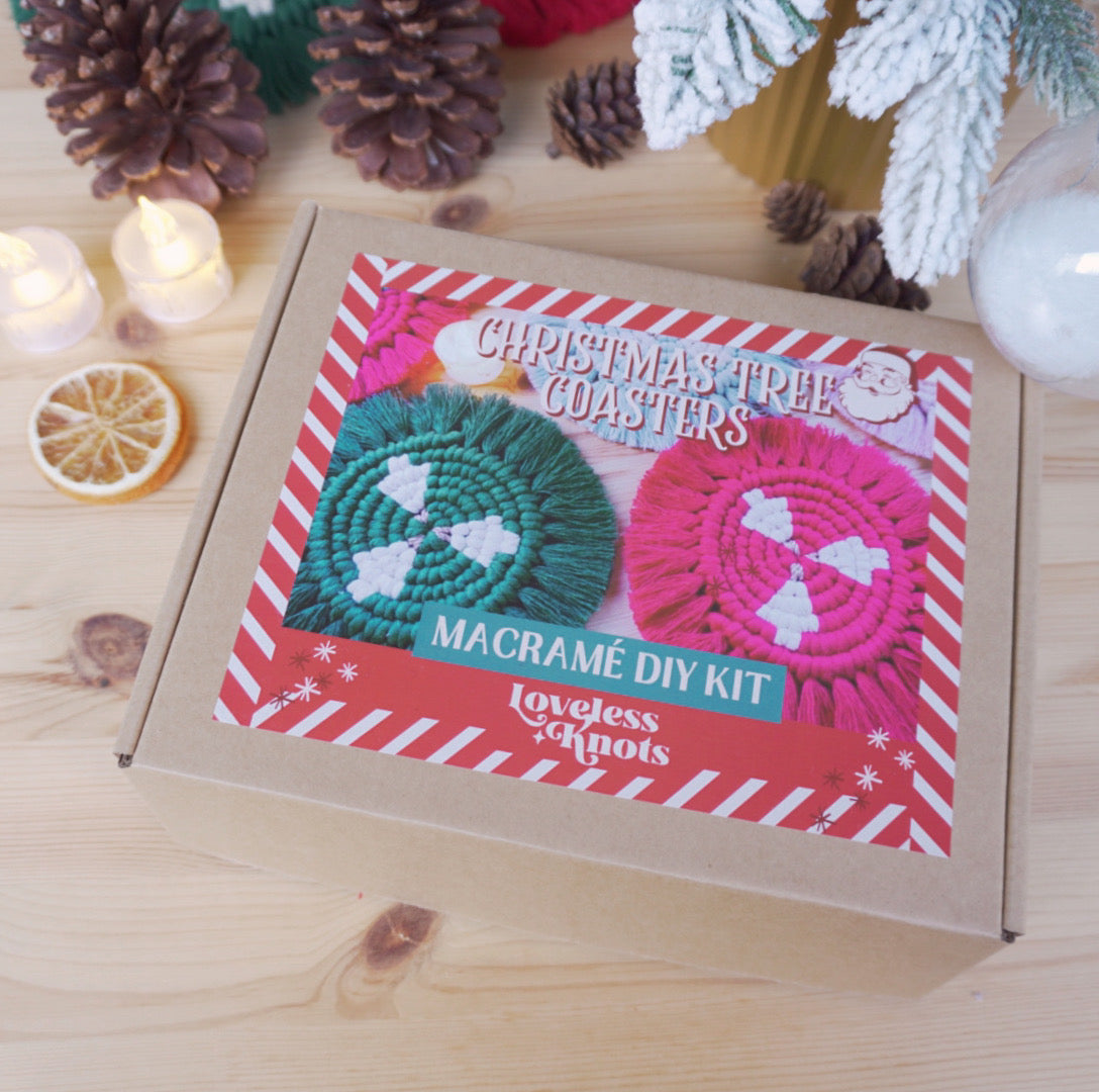 Macrame Christmas Tree Coaster DIY Kit