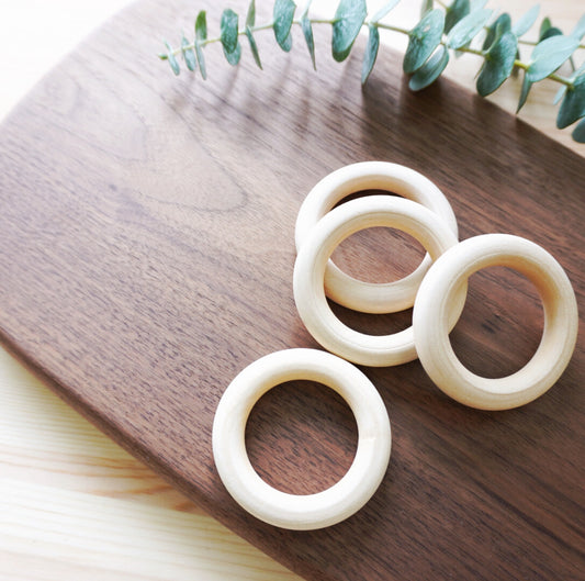 Wood Ring x 4 Pcs